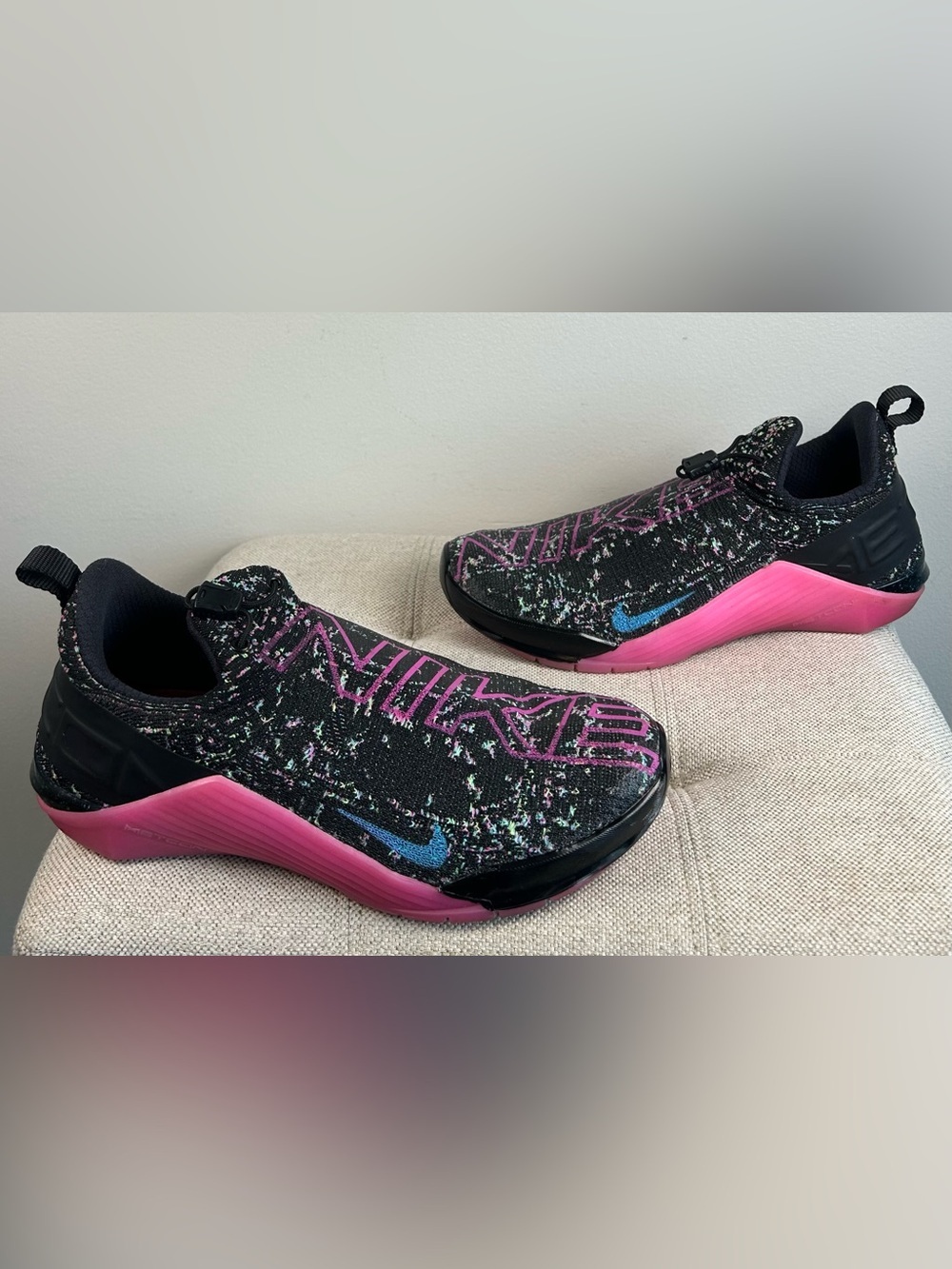 Nike React Metcon AMP Black Pink Cross Training Gym Shoes Womens 9.5 CT9155-063